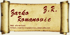 Žarko Romanović vizit kartica